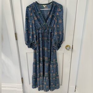 Floral patterned long sleeve dress • size XS • boho style • lightweight & flowy